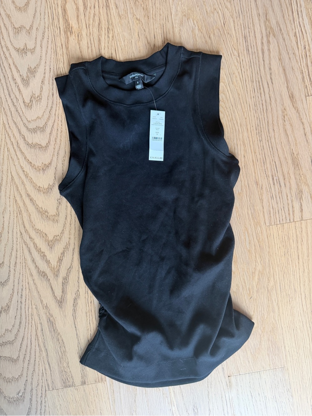 Whbm Sleeveless Ribbed Tank Top - Black